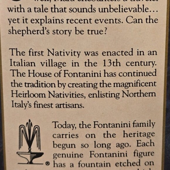 Fontanini "Mara" Nativity figure from the 5' Heirloom Collection with original b - Picture 4 of 12